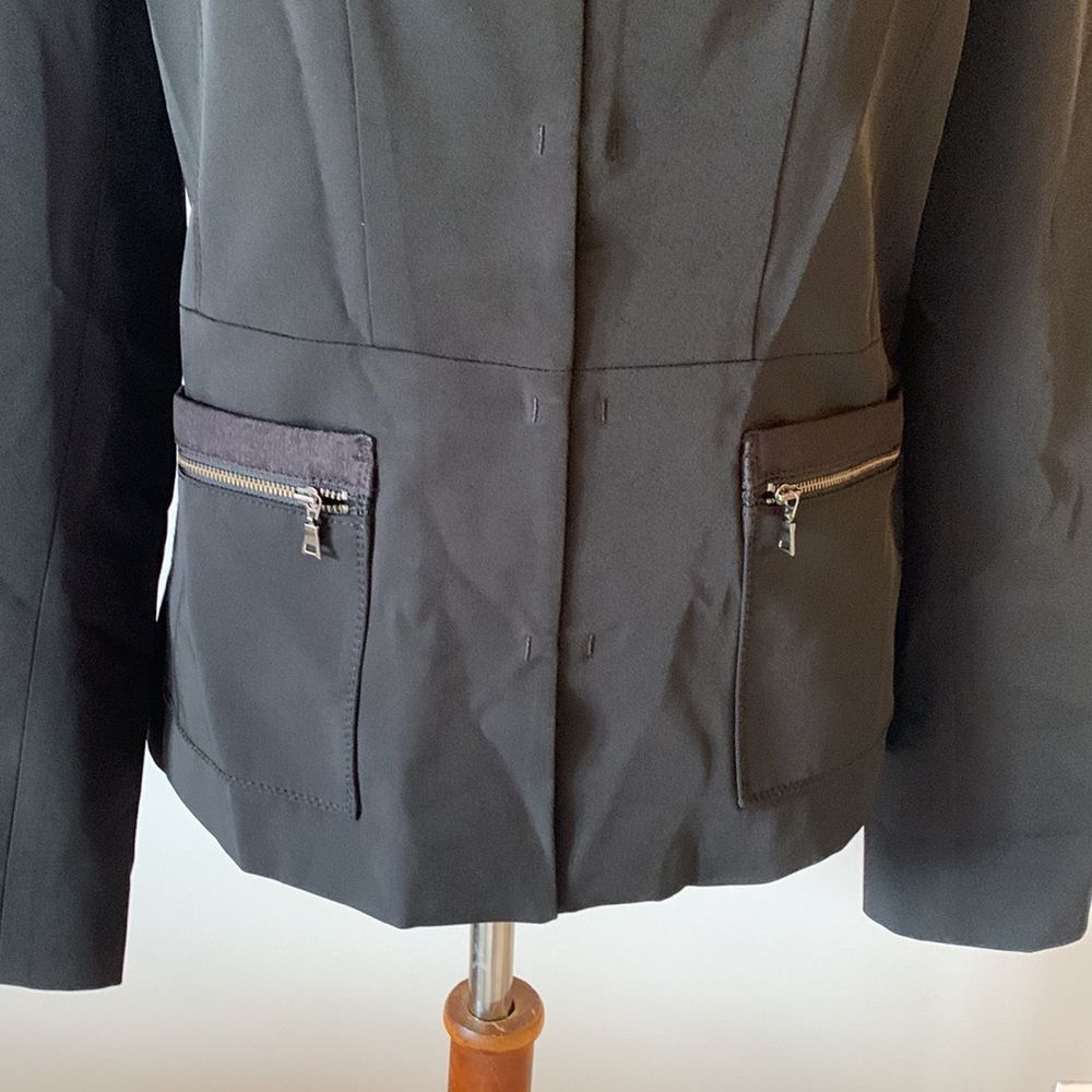 [Tahari] Black Double Zipper Pocket Blazer - 10 - Picture 7 of 8